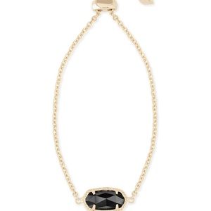 Elaina Gold Adjustable Chain Bracelet In Black